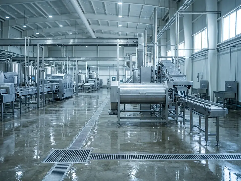 Foam covering equipment during an open plant clean