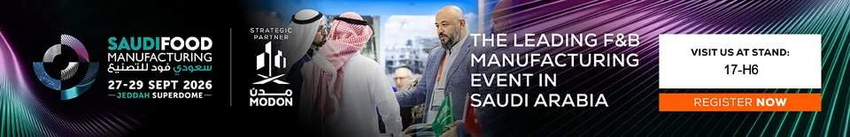 SaudiFood Manufacturing 2026, 27 to 29 September, Jeddah Superdome. Nordic FoodTech at stand 17-H6.